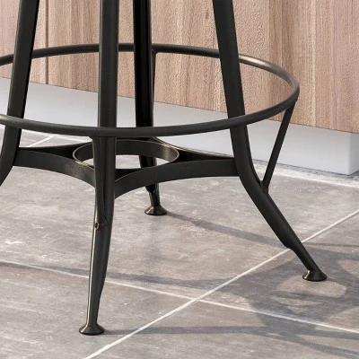 Clarkson Modern Industrial Adjustable Barstool Natural/Black - Christopher Knight Home - Image 5