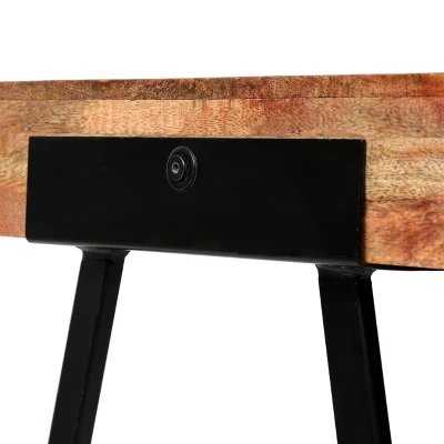 Mcmullen Handcrafted Boho Mango Wood End Table Natural/Black - Christopher Knight Home - Image 5
