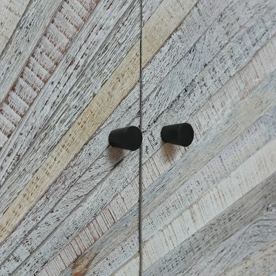 Conley Handcrafted Modern Industrial 2 Door Cabinet Gray/Black - Christopher Knight Home - Image 9