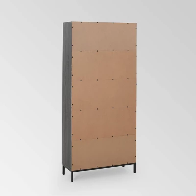 67.25" Gallatin Contemporary Cube Unit Bookcase Dark Gray - Christopher Knight Home - Image 4