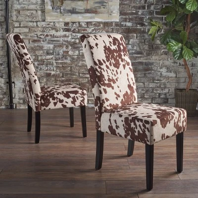 Set Of 2 Pertica Contemporary Dining Chair Dark Brown - Christopher Knight Home