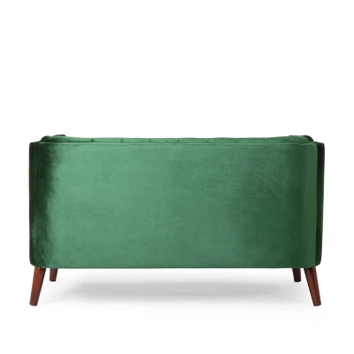 Holasek Contemporary Velvet Upholstered Tufted Loveseat - Christopher Knight Home - Image 5