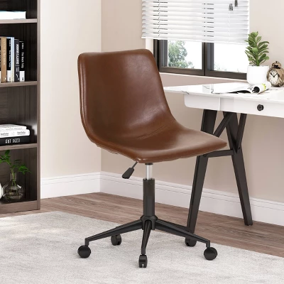 Jarvi Contemporary Upholstered Swivel Office Chair With Rolling Casters - Christopher Knight Home