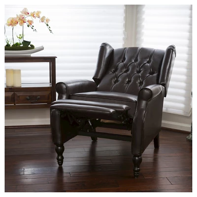 Walter Brown Bonded Leather Recliner Club Chair - Christopher Knight Home - Image 3
