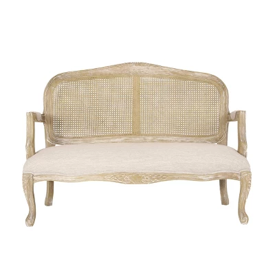 Saley French Country Wood And Cane Loveseat - Christopher Knight Home - Image 10
