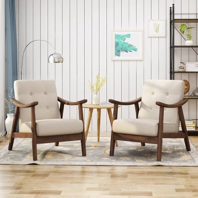 Set Of 2 Chabani Mid-Century Modern Accent Chair - Christopher Knight Home