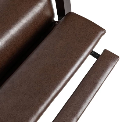 Fernhill Mid Century Modern Faux Leather Upholstered Pushback Recliner Dark Brown/Dark Espresso - Christopher Knight Home - Image 6