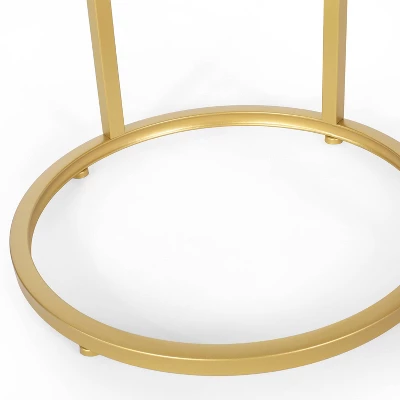 Ingersol Modern Glam C Shaped End Table White/Gold - Christopher Knight Home - Image 3