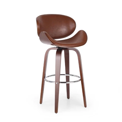 Jakin Mid-Century Modern Upholstered Swivel Barstool - Christopher Knight Home - Image 6