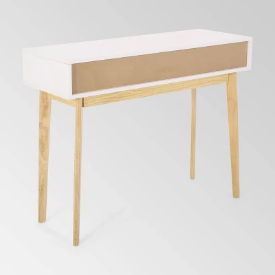 Pickford Mid-Century Modern 2 Drawer Console Table Matte White - Christopher Knight Home - Image 4