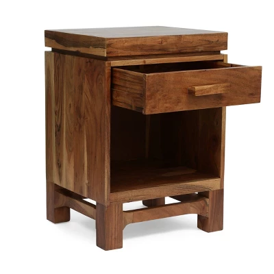 Set Of 2 Wadley Boho Handcrafted Acacia Wood Nightstands Natural - Christopher Knight Home