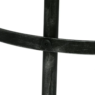 Rivet Modern Industrial Handcrafted Round Mango Wood Side Table Brown/Antique Gunmetal - Christopher Knight Home - Image 3