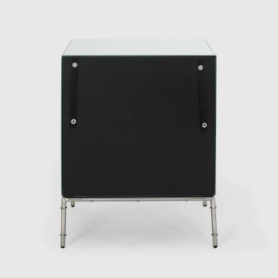 Crowley Modern Mirrored Cabinet Silver - Christopher Knight Home - Image 3