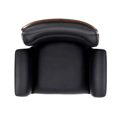 Cannonade Mid-Century Modern Swivel Office Chair Black/Walnut - Christopher Knight Home - Image 5