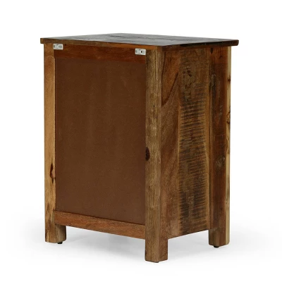 Greenler Boho Handcrafted 2 Door Wood Sideboard Natural/Multi Colored - Christopher Knight Home - Image 4