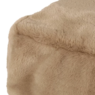 Cube Silkie Modern Glam Faux Fur Pouf - Christopher Knight Home - Image 4