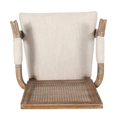 Set Of 6 Maria French Country Wood And Cane Upholstered Dining Chairs - Christopher Knight Home - Image 5