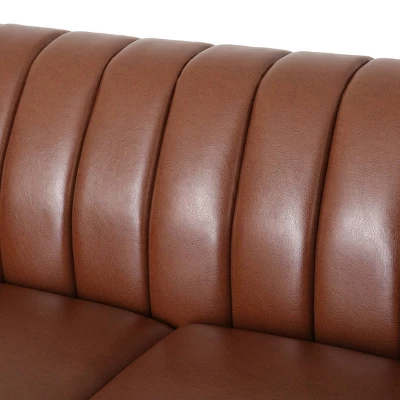 Glenmont Contemporary Channel Stitch Loveseat With Nailhead Trim - Christopher Knight Home - Image 4