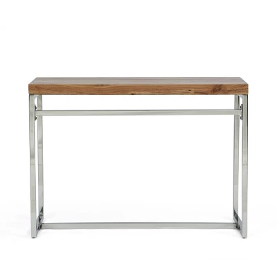 Berea Rustic Glam Handcrafted Acacia Wood Desk Natural/Silver - Christopher Knight Home - Image 3