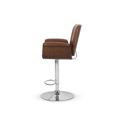 2pc Romer Mid Century Modern Bentwood Adjustable Swivel Counter Height Barstools - Christopher Knight Home - Image 5