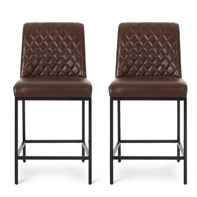 2pc Osgood Contemporary Diamond Stitch Counter Height Barstools - Christopher Knight Home - Image 11