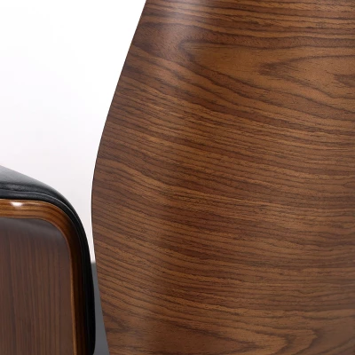 Cannonade Mid-Century Modern Swivel Office Chair Black/Walnut - Christopher Knight Home - Image 7