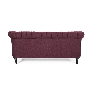 Barneyville Traditional Chesterfield Sofa Wine - Christopher Knight Home - Image 3