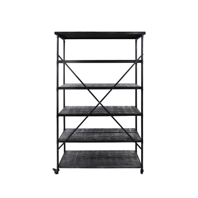 68" Farrells Industrial 5 Shelf Bookcase Gray - Christopher Knight Home - Image 5