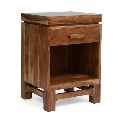 Set Of 2 Wadley Boho Handcrafted Acacia Wood Nightstands Natural - Christopher Knight Home - Image 3