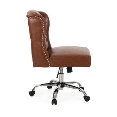 Beltagh Contemporary Wingback Tufted Swivel Office Chair - Christopher Knight Home - Image 3
