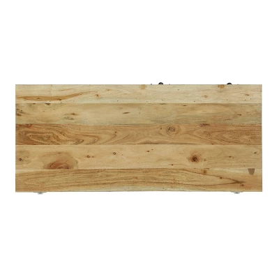 Laymon Modern Industrial Handcrafted Acacia Wood Live Edge Cabinet With Sliding Door Natural/Black - Christopher Knight Home - Image 3